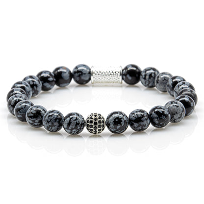 Snowflake Obsidian Perlen Royal Beads 925 Sterling Silber