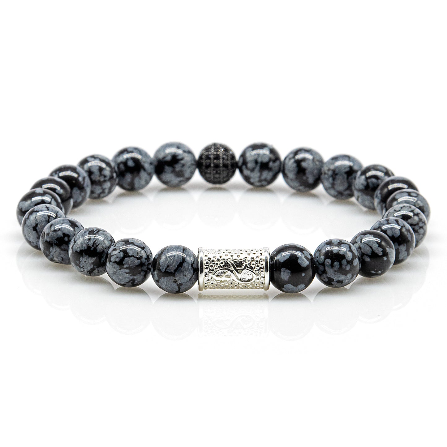 Snowflake Obsidian Perlen Royal Beads 925 Sterling Silber