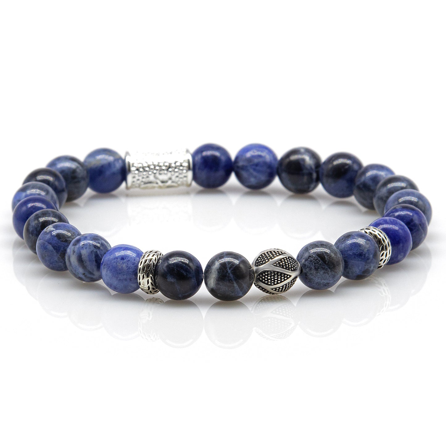 Sodalith Perlen 925 Sterling Silber Monaco