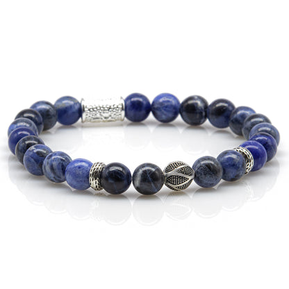 Sodalith Perlen 925 Sterling Silber Monaco