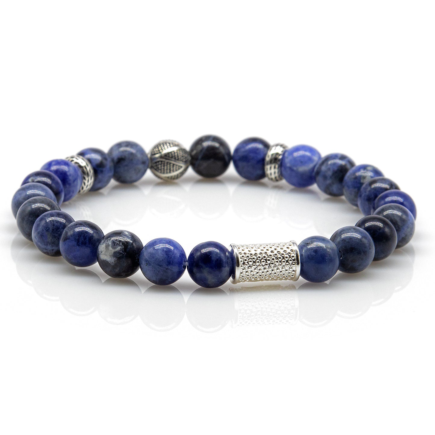 Sodalith Perlen 925 Sterling Silber Monaco
