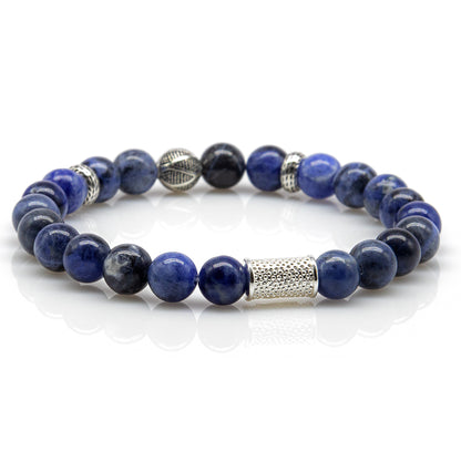 Sodalith Perlen 925 Sterling Silber Monaco