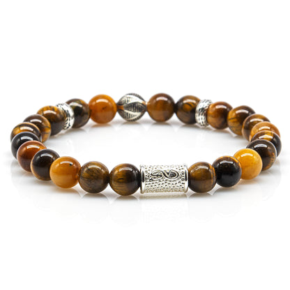Tigerauge Perlen 925 Sterling Silber Monaco