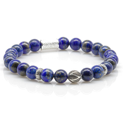 Lapislazuli Perlen 925 Sterling Silber Monaco