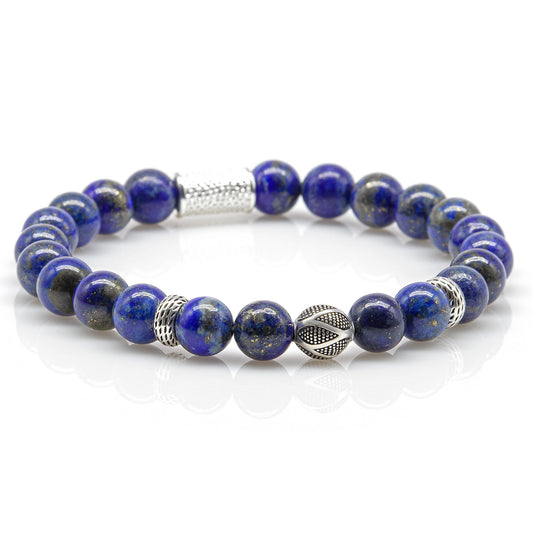 Lapislazuli Perlen 925 Sterling Silber Monaco