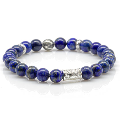 Lapislazuli Perlen 925 Sterling Silber Monaco