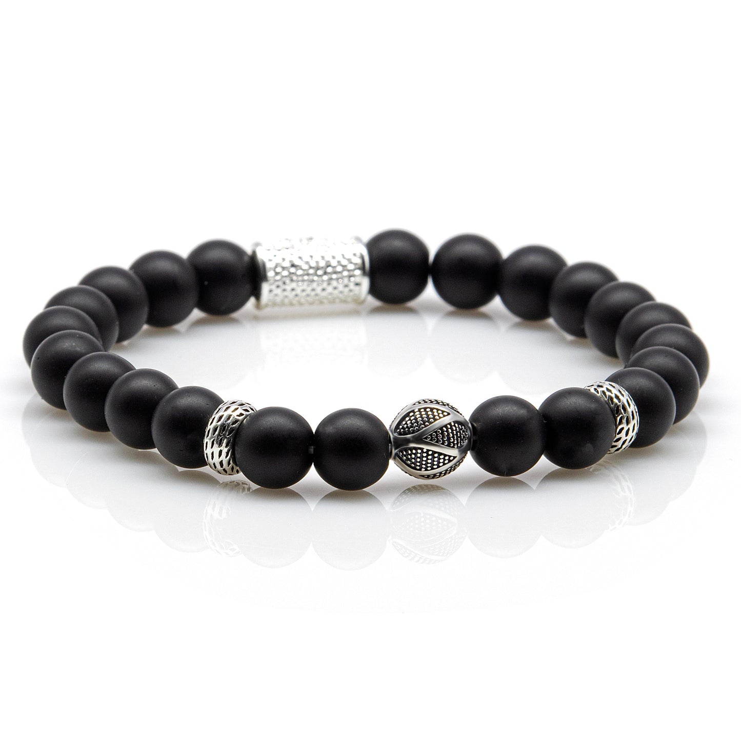 Onyx Matt Perlen 925 Sterling Silber Monaco