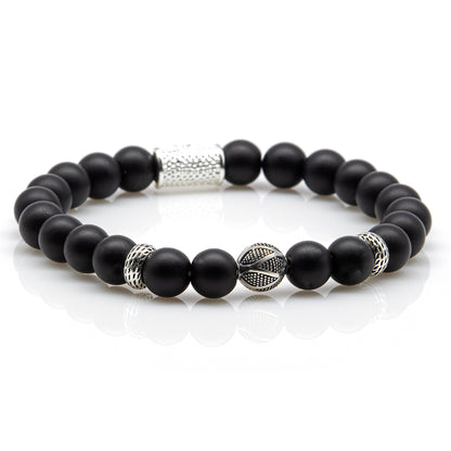 Onyx Matt Perlen 925 Sterling Silber Monaco