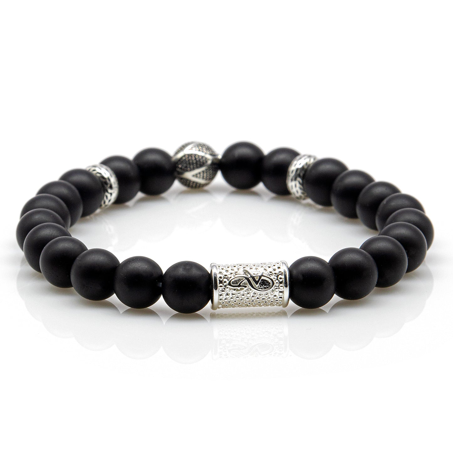 Onyx Matt Perlen 925 Sterling Silber Monaco