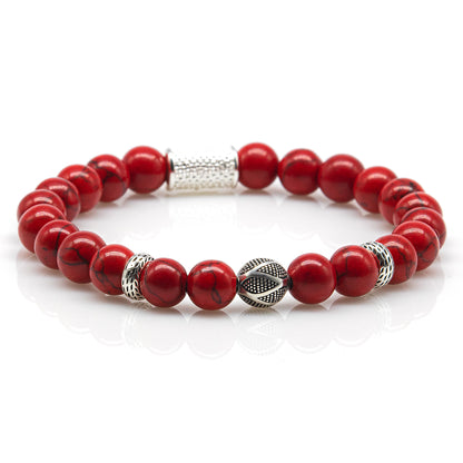 Roter Türkis Perlen 925 Sterling Silber Monaco
