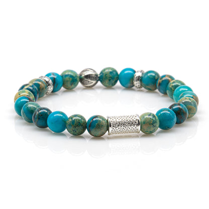 Aqua Terra Jaspis Perlen 925 Sterling Silber Monaco