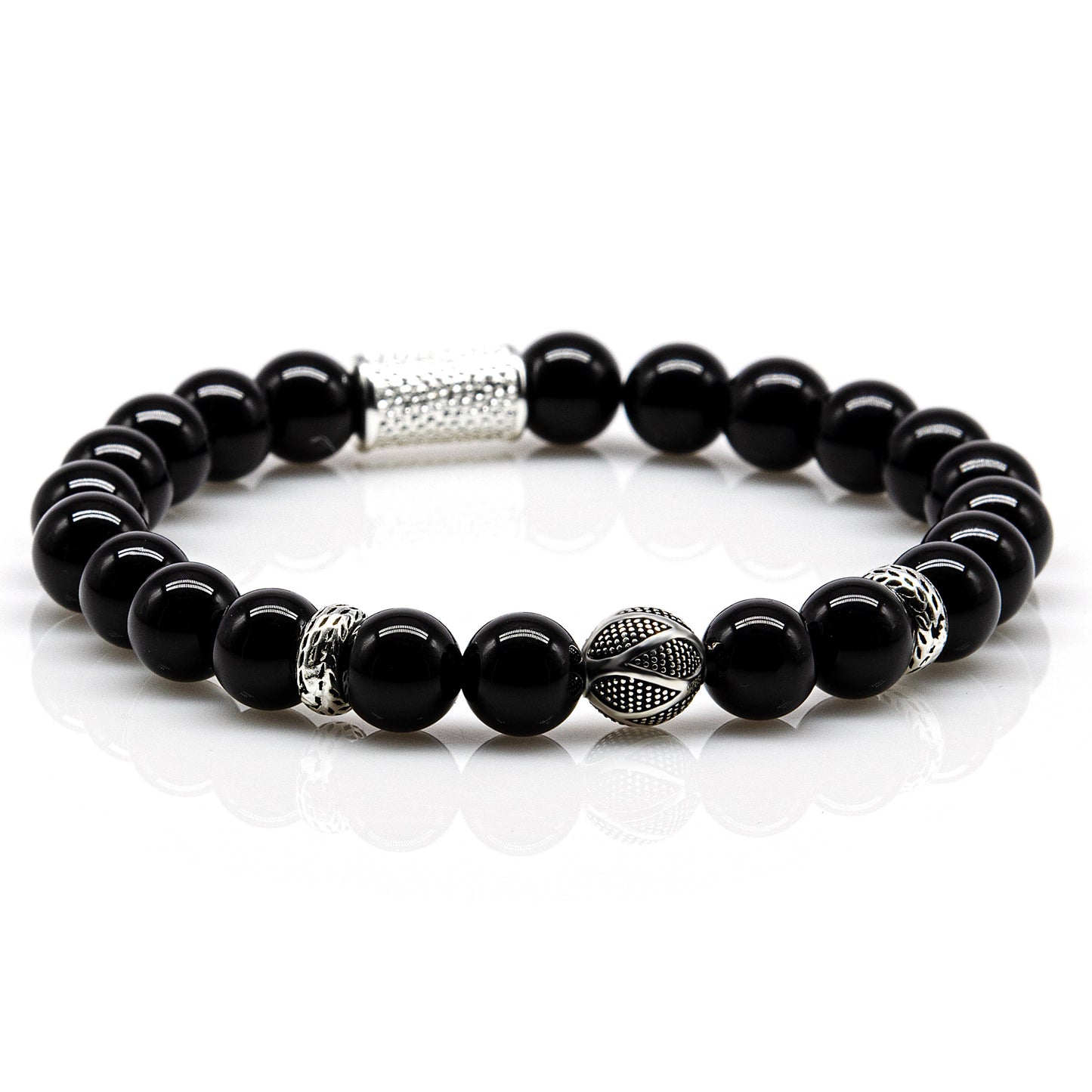 Onyx Perlen 925 Sterling Silber Monaco