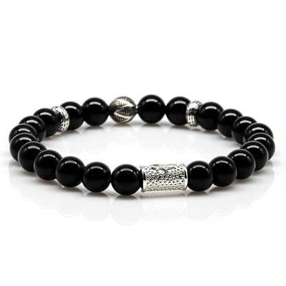 Onyx Perlen 925 Sterling Silber Monaco