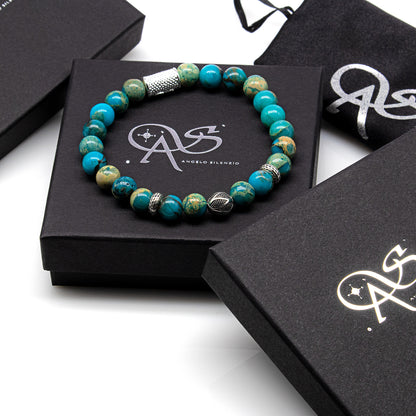 Aqua Terra Jaspis Perlen 925 Sterling Silber Monaco