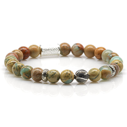 Serpentin Perlen 925 Sterling Silber Monaco
