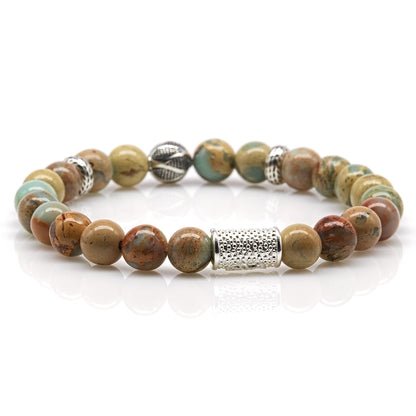 Serpentin Perlen 925 Sterling Silber Monaco