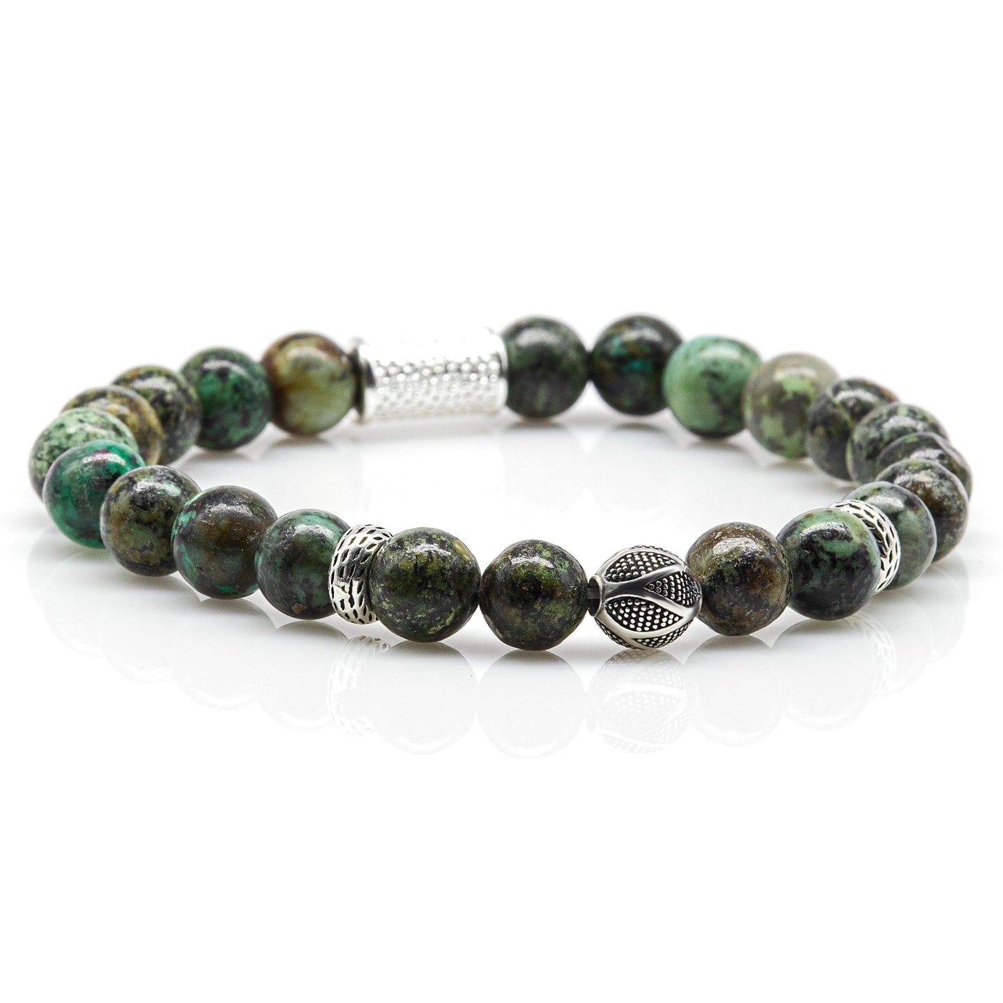 African Türkis Perlen 925 Sterling Silber Monaco
