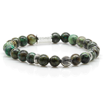 African Türkis Perlen 925 Sterling Silber Monaco