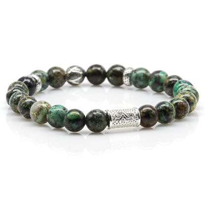 African Türkis Perlen 925 Sterling Silber Monaco