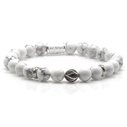 Howlith Perlen 925 Sterling Silber Monaco