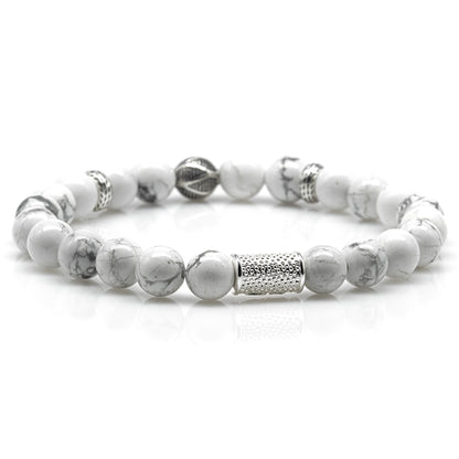 Howlith Perlen 925 Sterling Silber Monaco