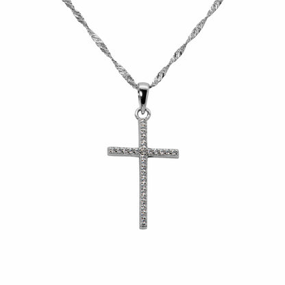 Kreuz Zirkon 925 Sterling Silber Anhänger