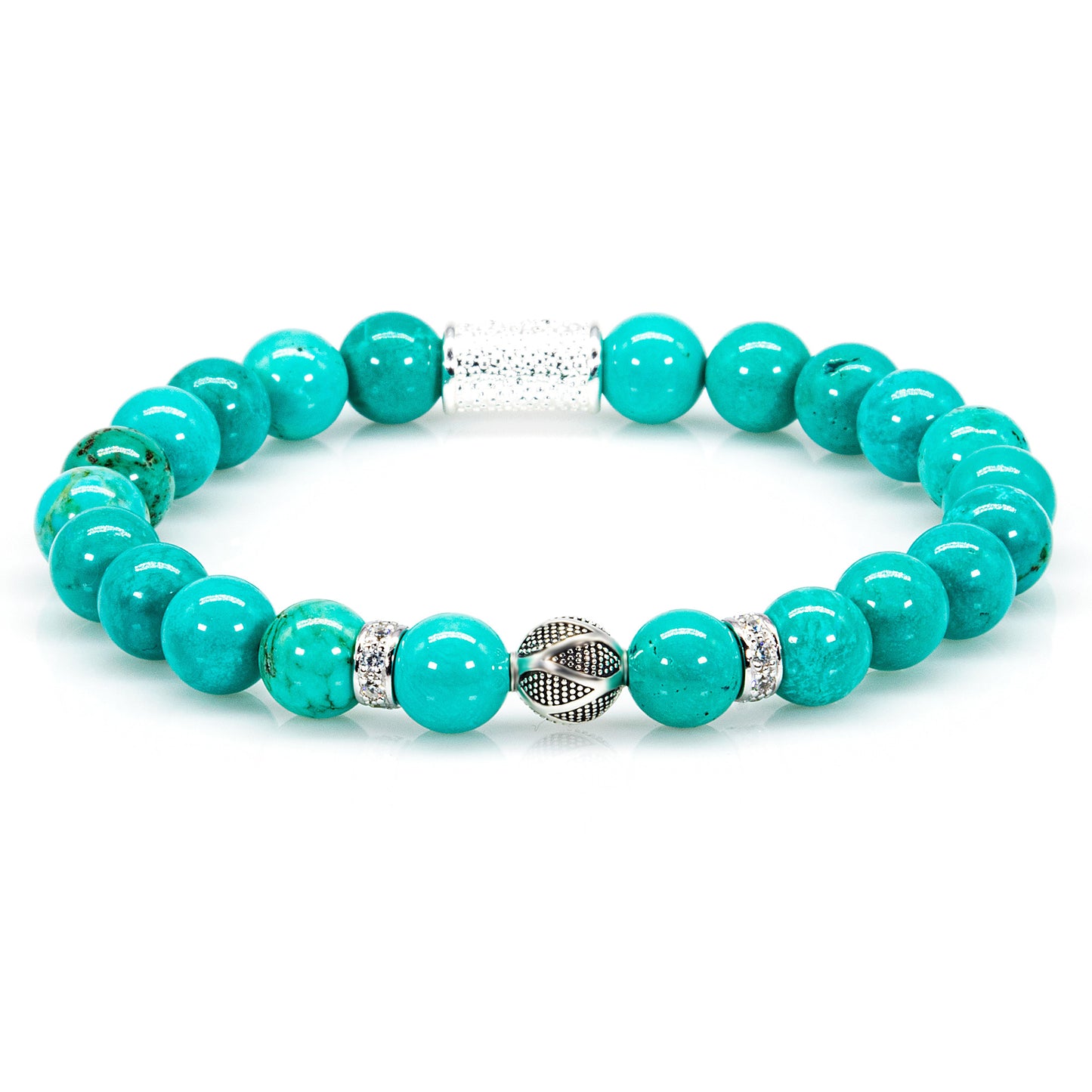 Grüner Türkis Perlen Bali 925 Sterling Silber