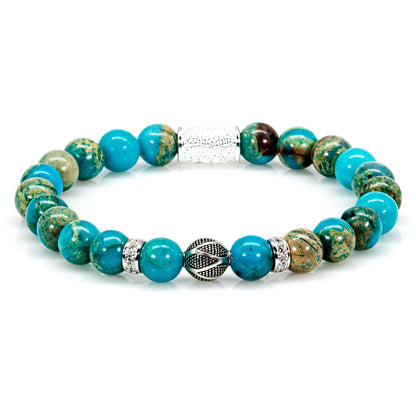 Aqua Terra Jaspis Perlen Bali 925 Sterling Silber