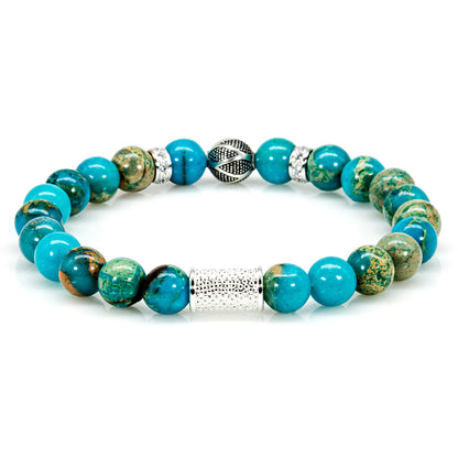 Aqua Terra Jaspis Perlen Bali 925 Sterling Silber