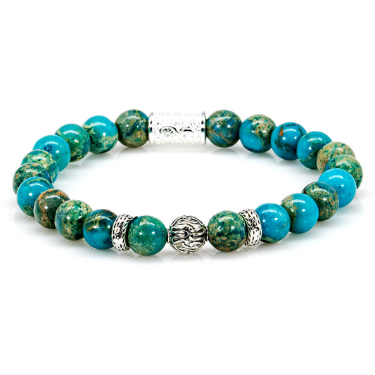 Aqua Terra Jaspis Perlen Carlo 925 Sterling Silber