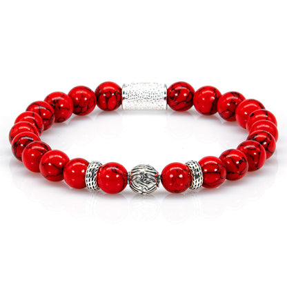 Roter Türkis Perlen Carlo 925 Sterling Silber