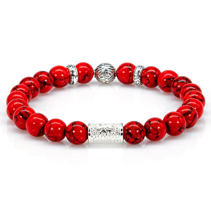 Roter Türkis Perlen Carlo 925 Sterling Silber