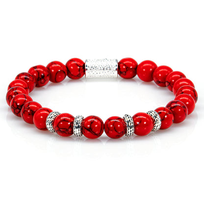 Roter Türkis Perlen Spacer R 925 Sterling Silber