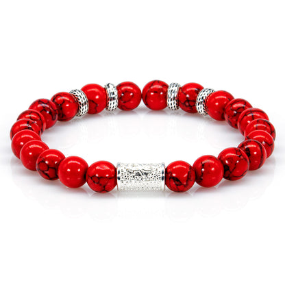 Roter Türkis Perlen Spacer R 925 Sterling Silber