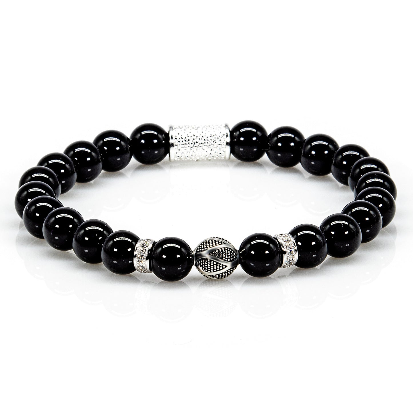Onyx Perlen Bali 925 Sterling Silber