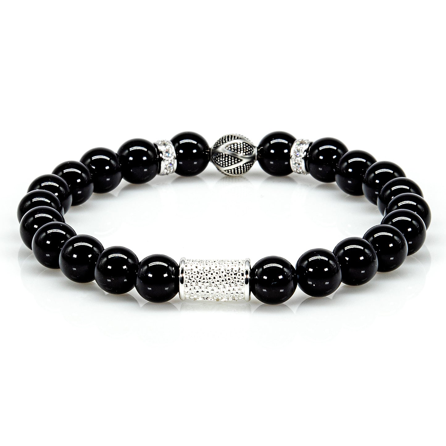 Onyx Perlen Bali 925 Sterling Silber