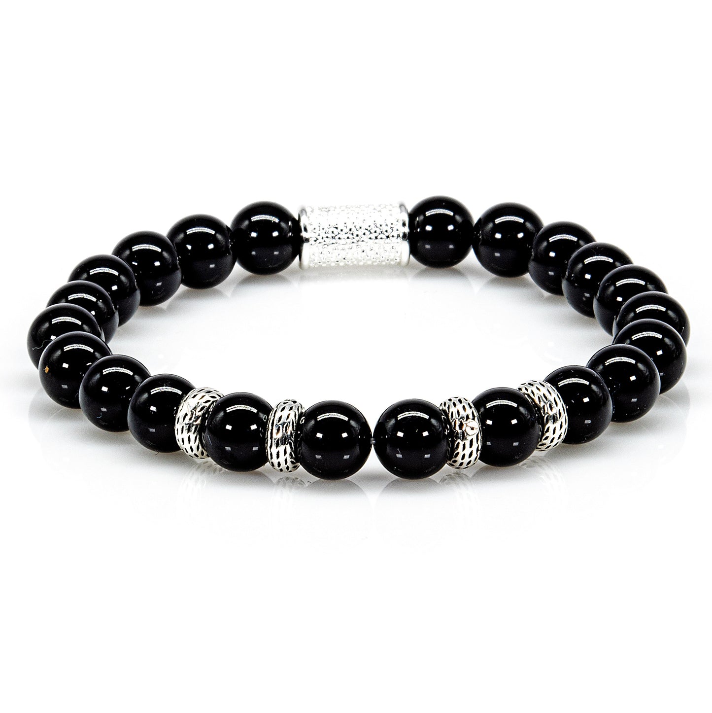 Onyx Perlen Spacer R 925 Sterling Silber
