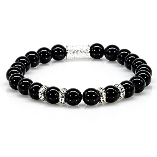 Onyx Perlen Spacer R 925 Sterling Silber
