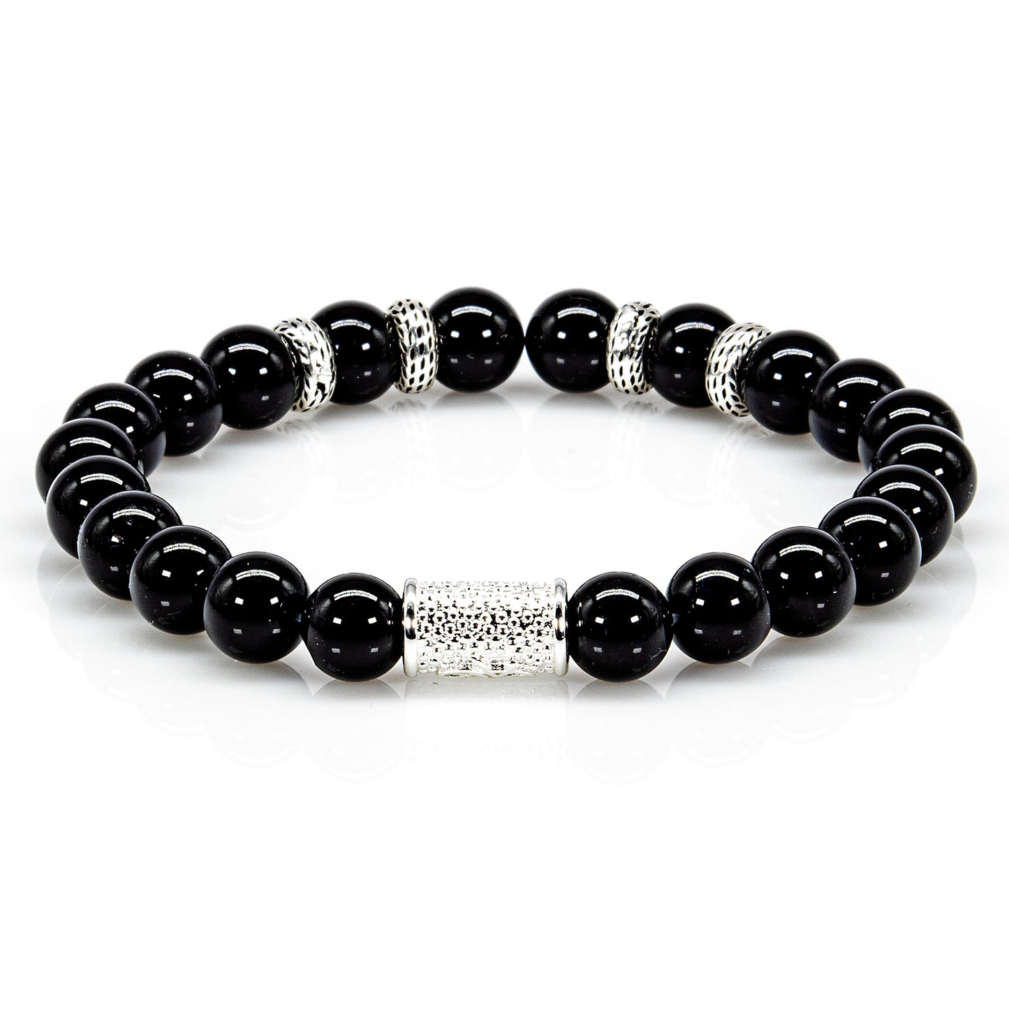 Onyx Perlen Spacer R 925 Sterling Silber