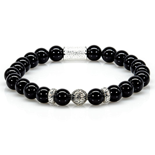Onyx Perlen Carlo 925 Sterling Silber