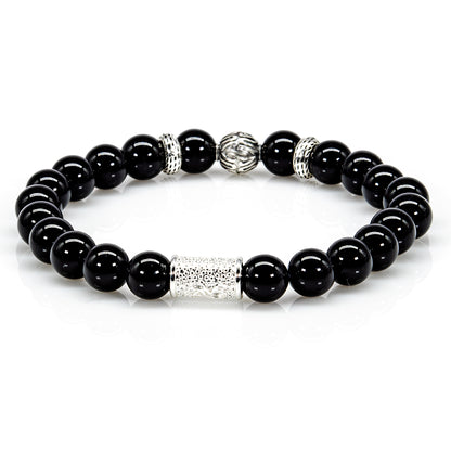 Onyx Perlen Carlo 925 Sterling Silber