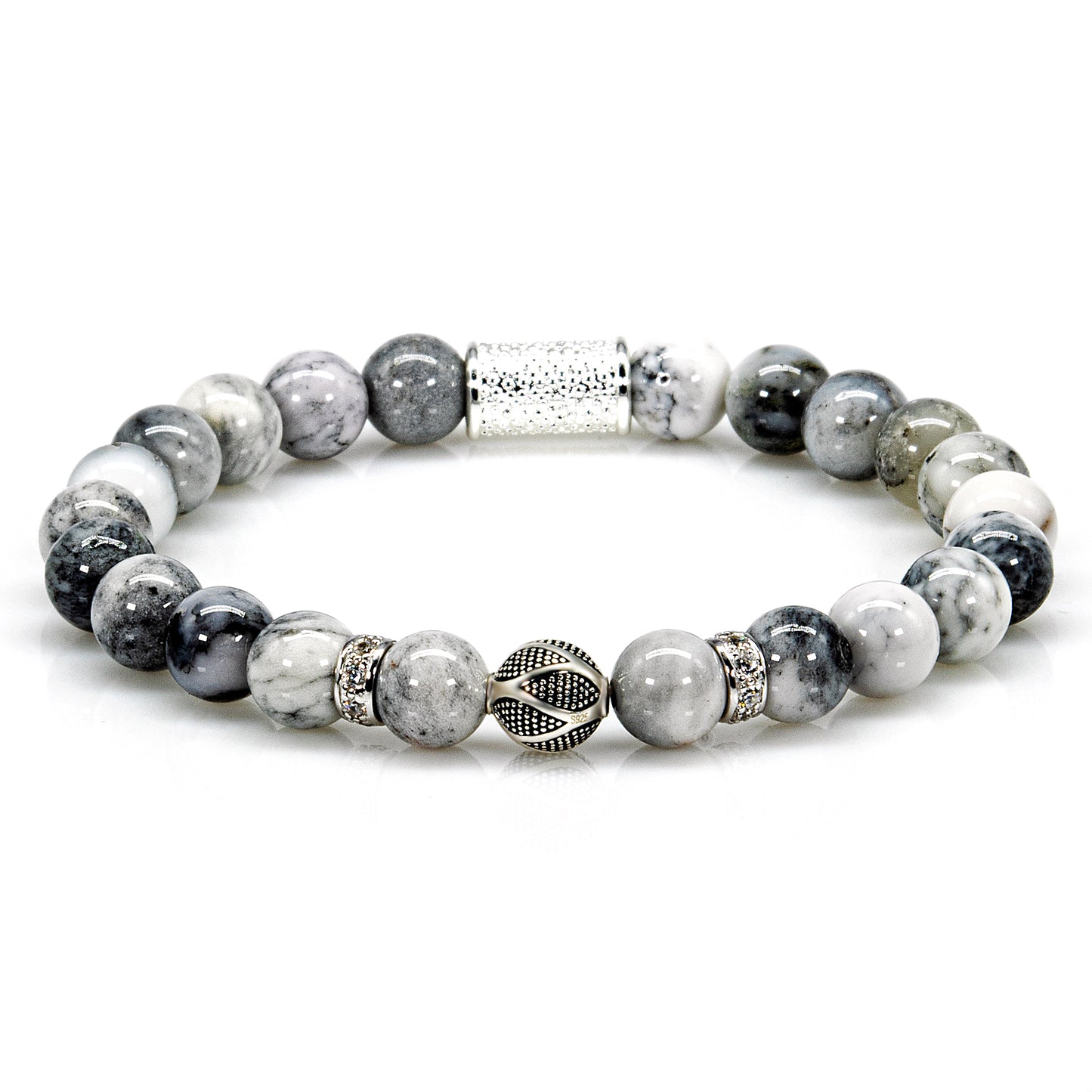 Achat Perlen Bali 925 Sterling Silber