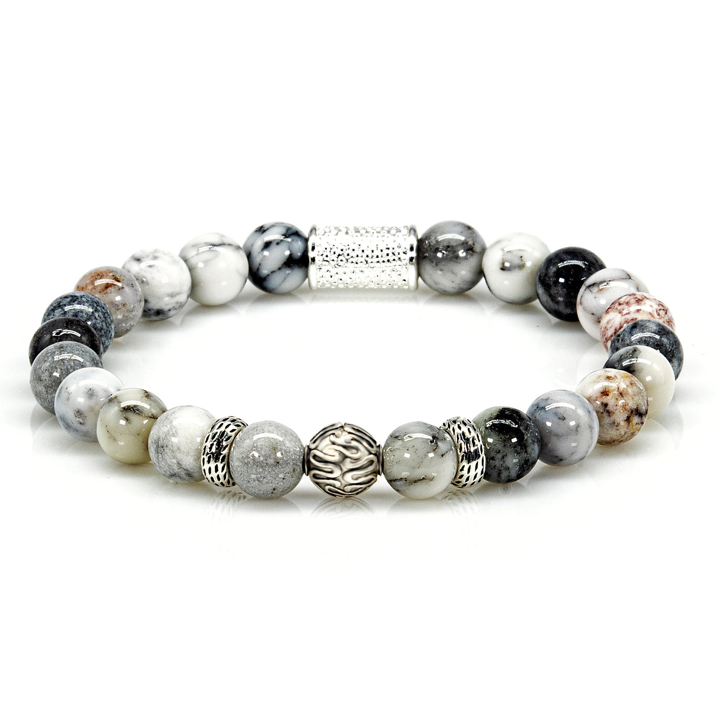 Perlenarmband Achat Carlo 925 Sterling Silber