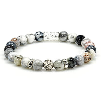 Perlenarmband Achat Carlo 925 Sterling Silber