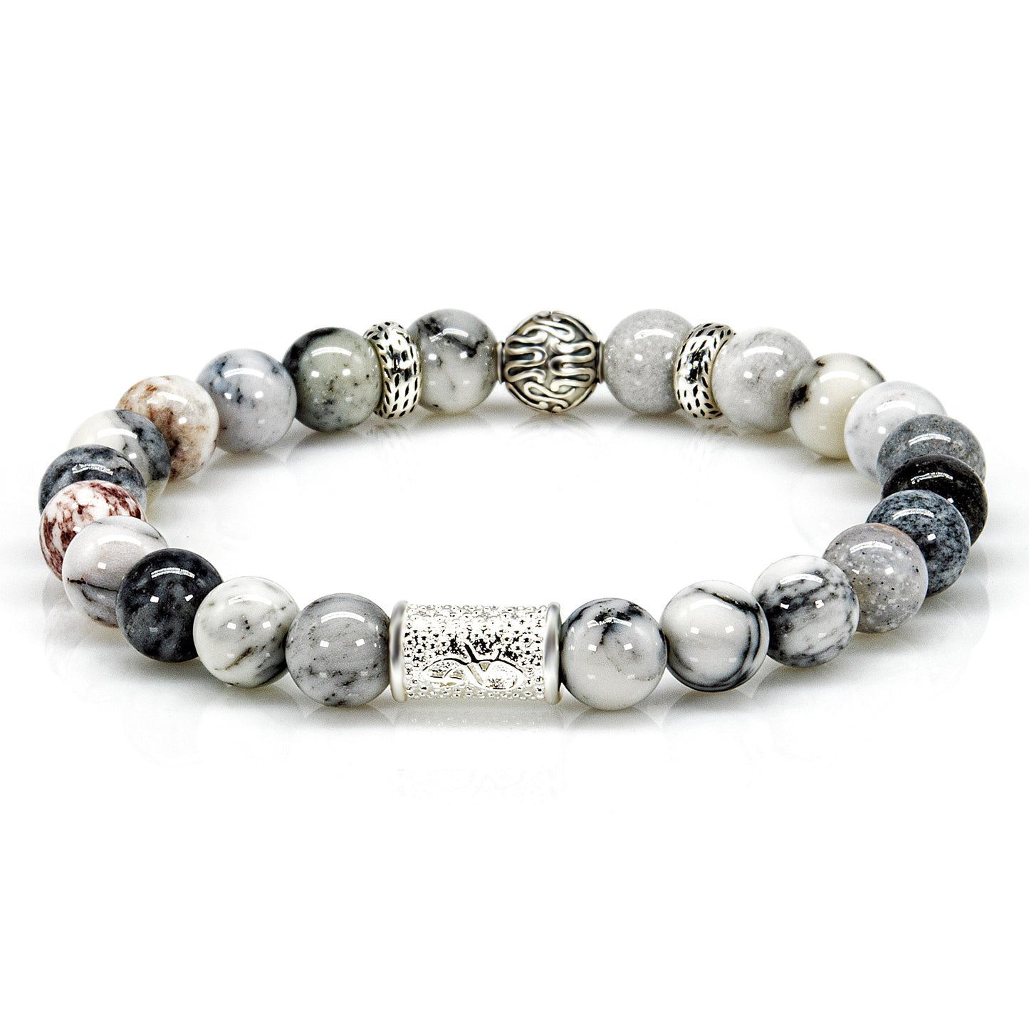 Perlenarmband Achat Carlo 925 Sterling Silber
