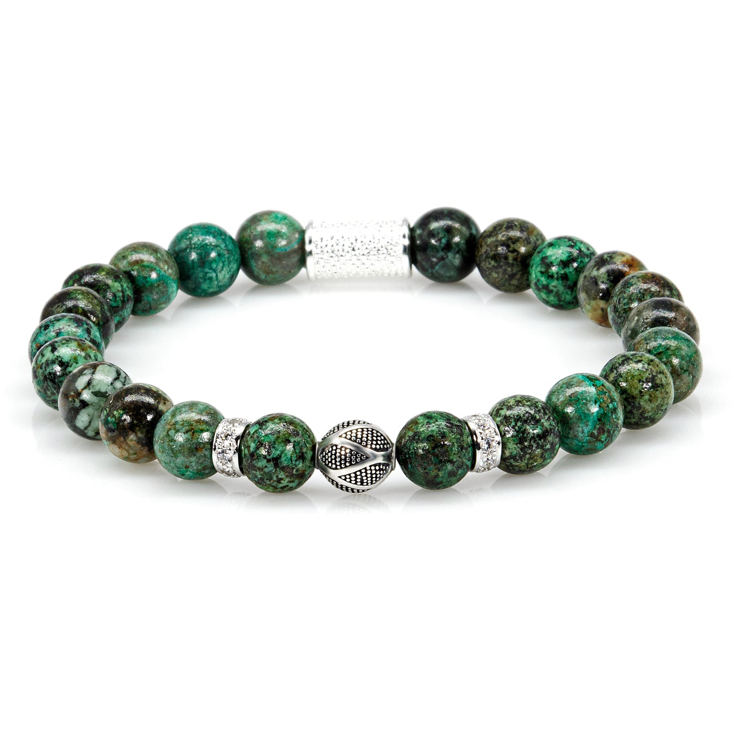 African Türkis Perlen Bali 925 Sterling Silber