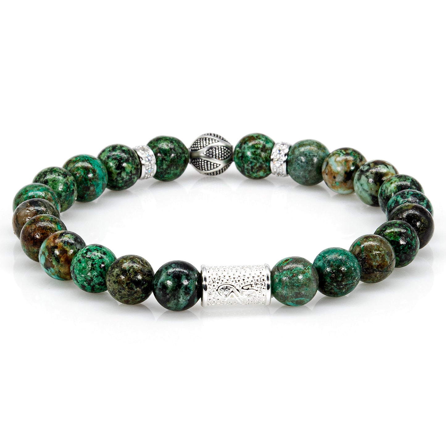 African Türkis Perlen Bali 925 Sterling Silber