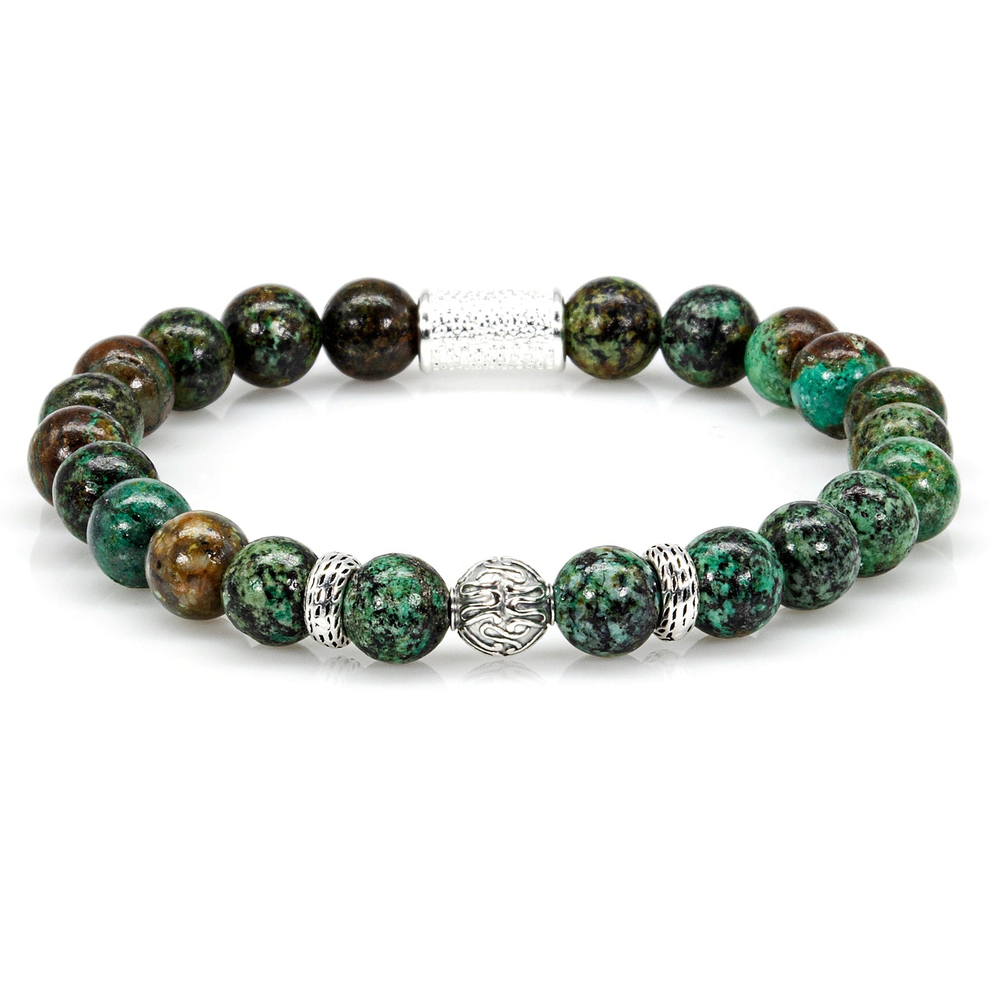 African Türkis Perlen Carlo 925 Sterling Silber