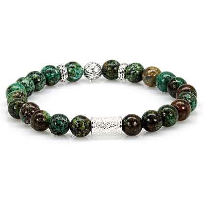 African Türkis Perlen Carlo 925 Sterling Silber