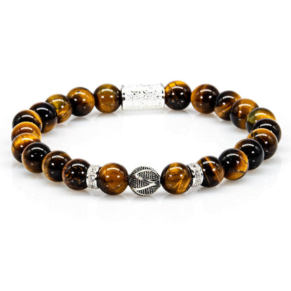 Tigerauge Perlen Bali 925 Sterling Silber
